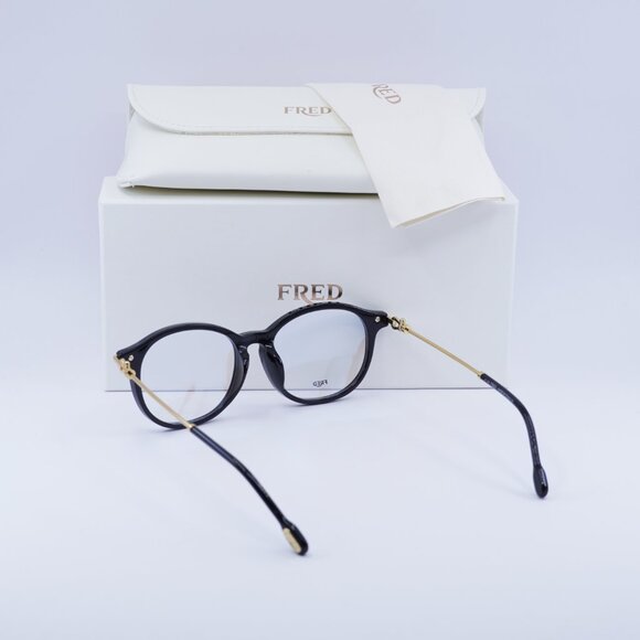 Fred FG50005F 001 Square 51mm Eyeglasses - Black/Gold - Picture 6 of 10